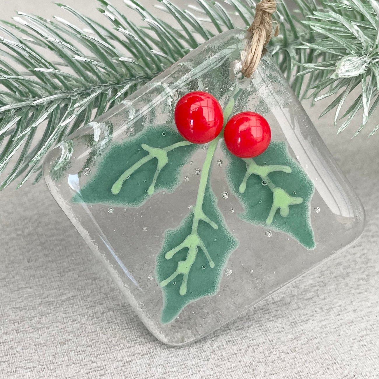 🎁💝2023 CHRISTMAS GIFT- 🐦️Fused glass Christmas tree decoration