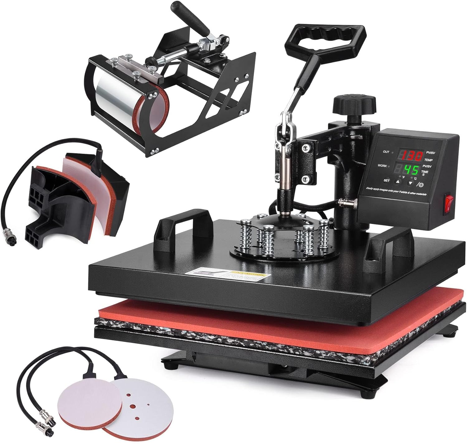 Slendor 5 in 1 Heat Press Machine 360-Degree Swing Away Digital   Multifunction Heat Transfer 15
