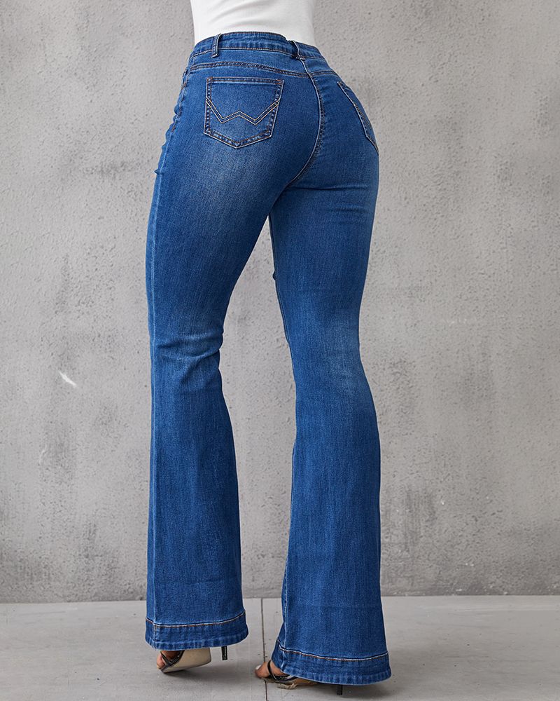 💝Mother's Day Pre-sale💋 - 90s Vintage Classic Flare Hem High Waist Jeans - BUY 2 GET FREE SHIPPING
