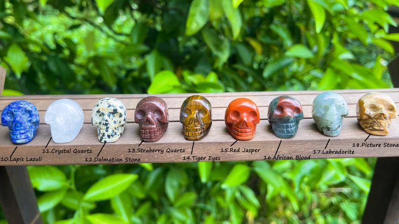 Skull Gemstones Healing Crystals Carving Figurines A set of 3 (Buy 2 Set Free Shipping)