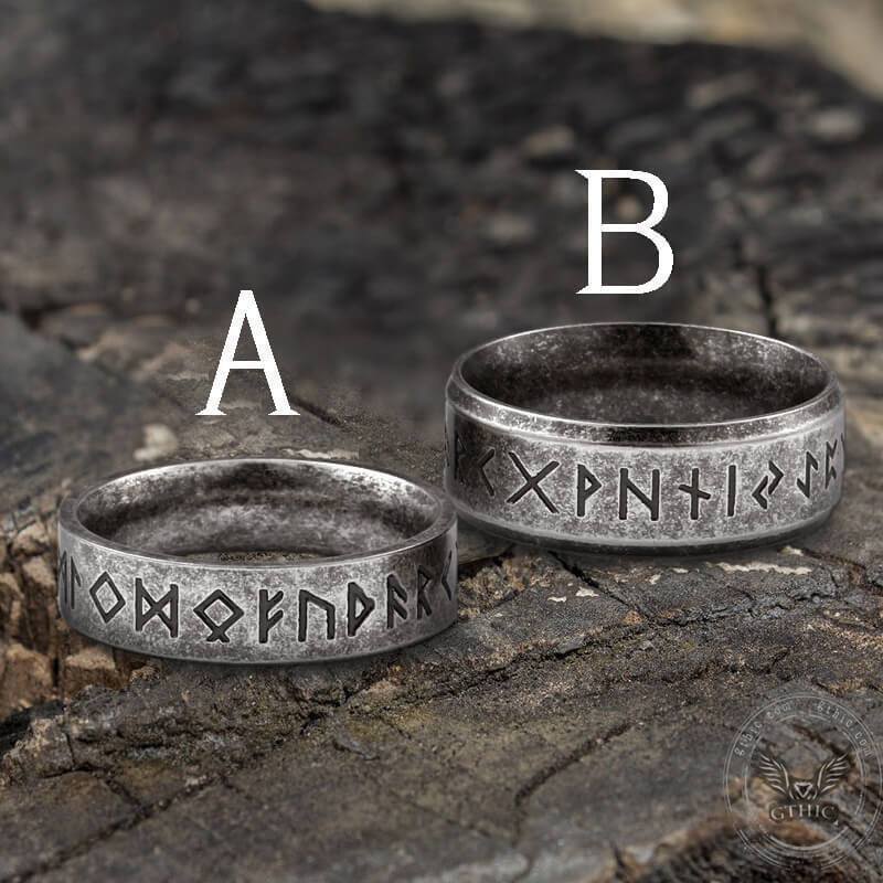 Vintage Viking Runes Sterling Silver Ring