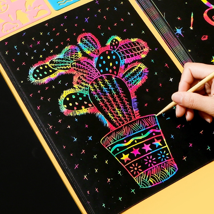 Magic Rainbow Scratch Art Paper Set