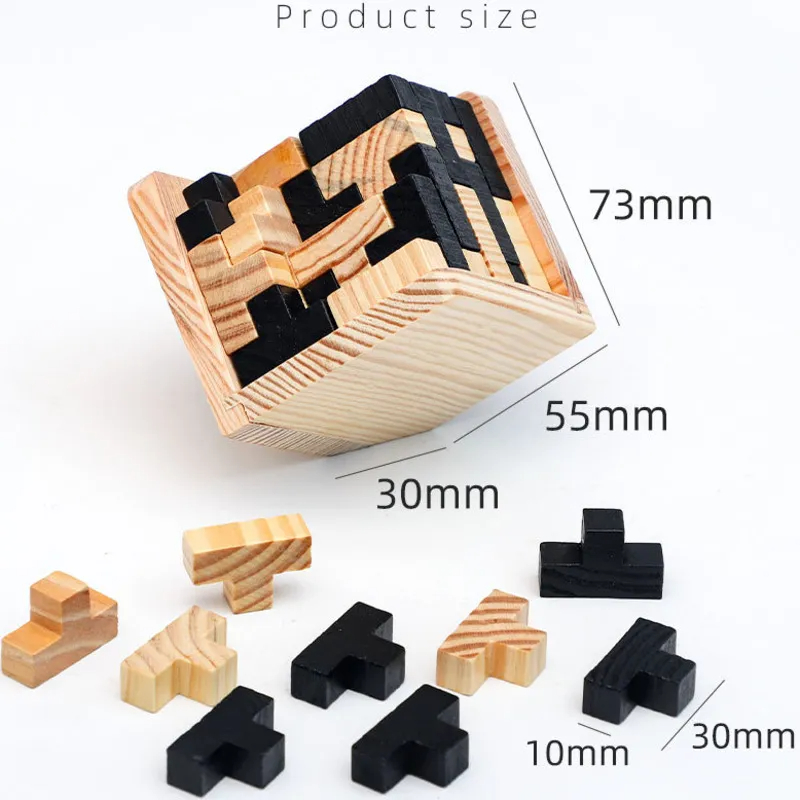 [Hot Sale 💥47% OFF] Cube 3D Wooden Puzzle - 54 Pcs T-Shaped Blocks Builder Creative Educational Toy