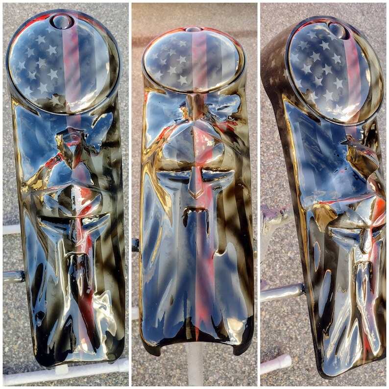 Harley Motorcycle 3D Spartan Harley-Davidson With American Flag And Firefighter Theme