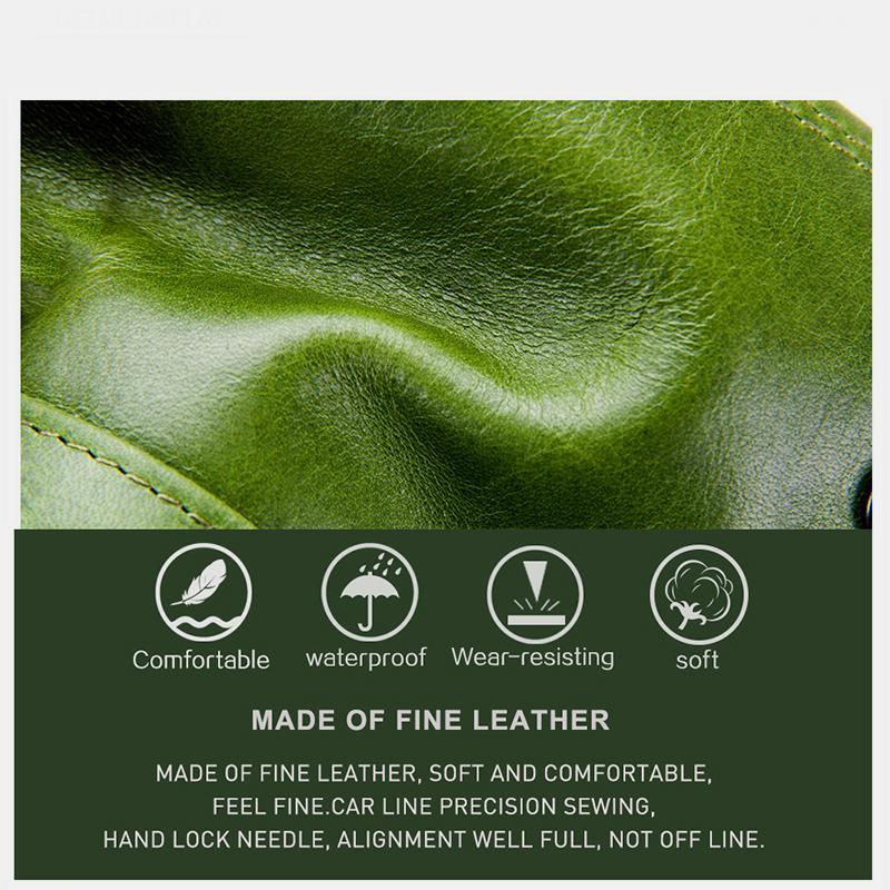 Genuine Leather Multifunctional Trifold Buckle Purse