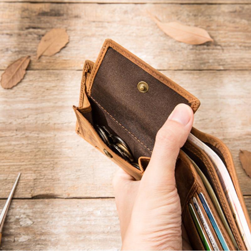 Large Capacity Real Leather Retro Handmade Slim Wallet
