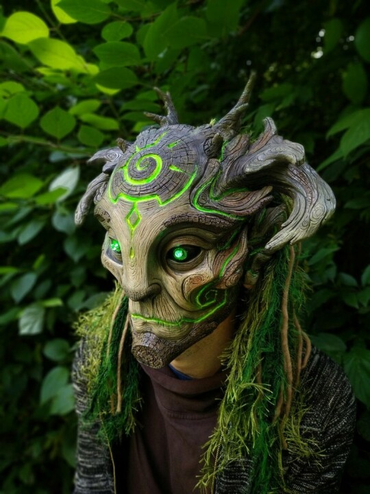 Green Man Forest Spirit Mask Costume Accessories Masks