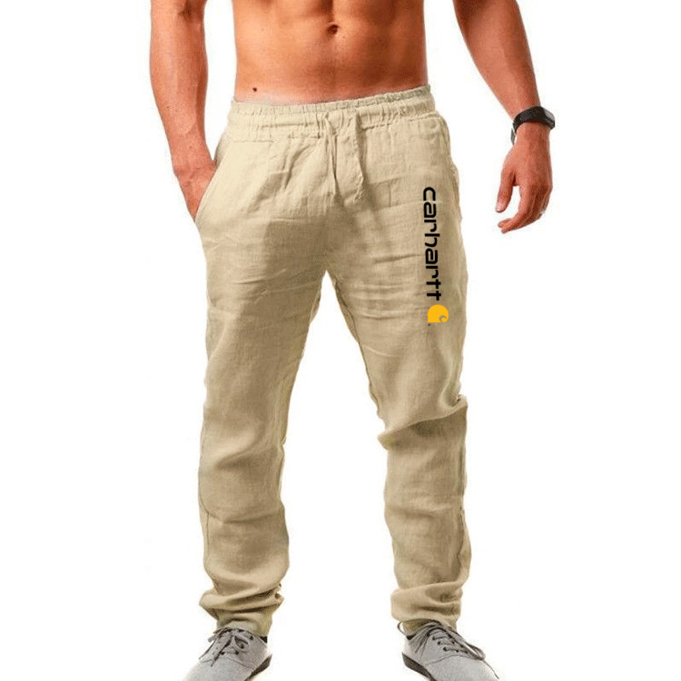 Men's Cotton Linen Casual Long Pants