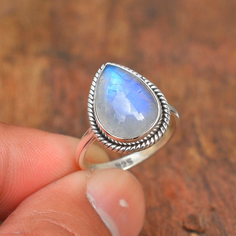 Handmade vintage boho moonstone ring -Sold Out Soon!!