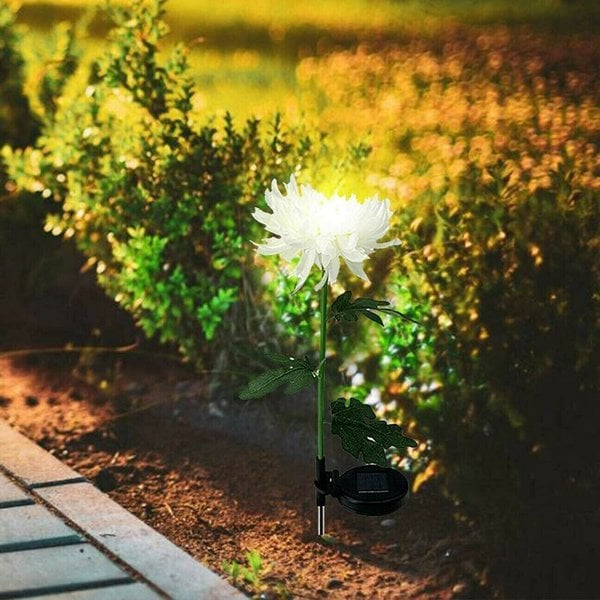 (30% off)-Spring Artificial Chrysanthemum Solar Garden Stake Lights