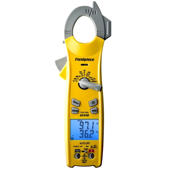 Fieldpiece True RMS Clamp Meter with Temperature Inrush Current Capacitance and Backlight