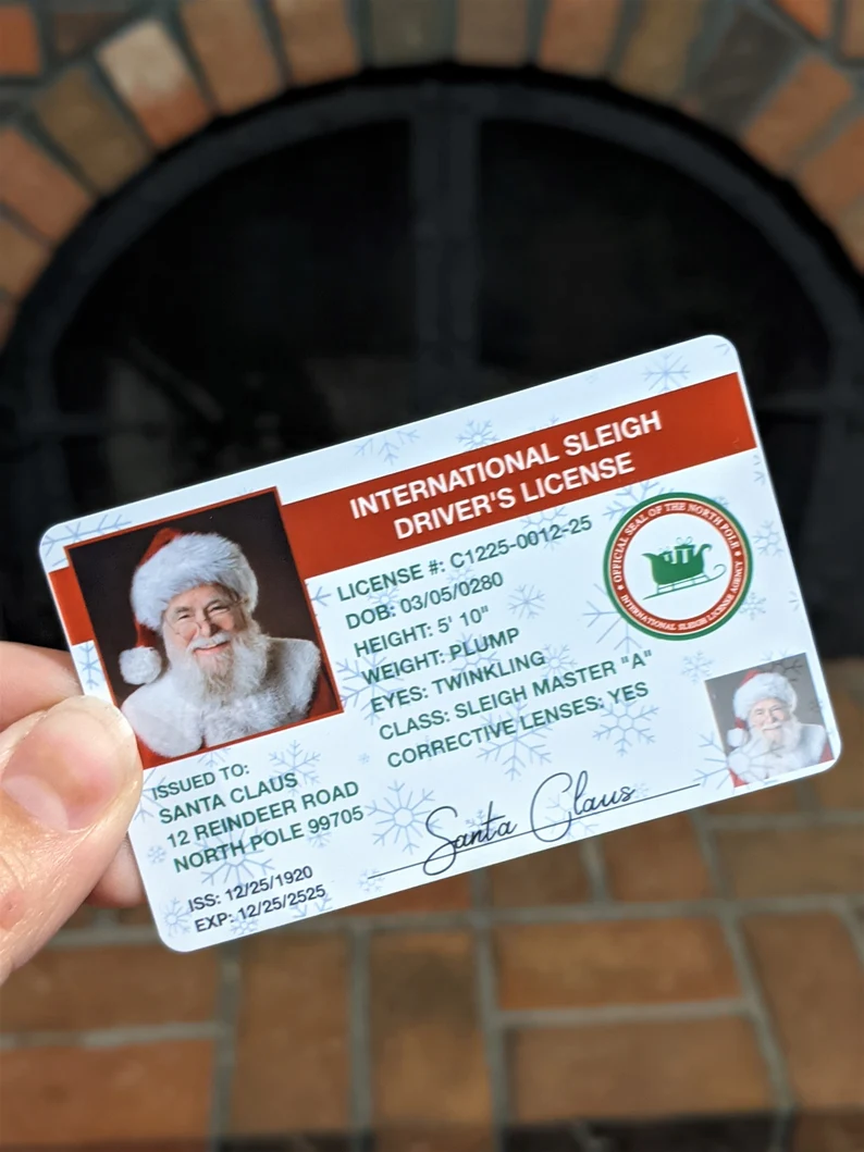 🎁Fun Stocking Stuffer-Santa Driver's License