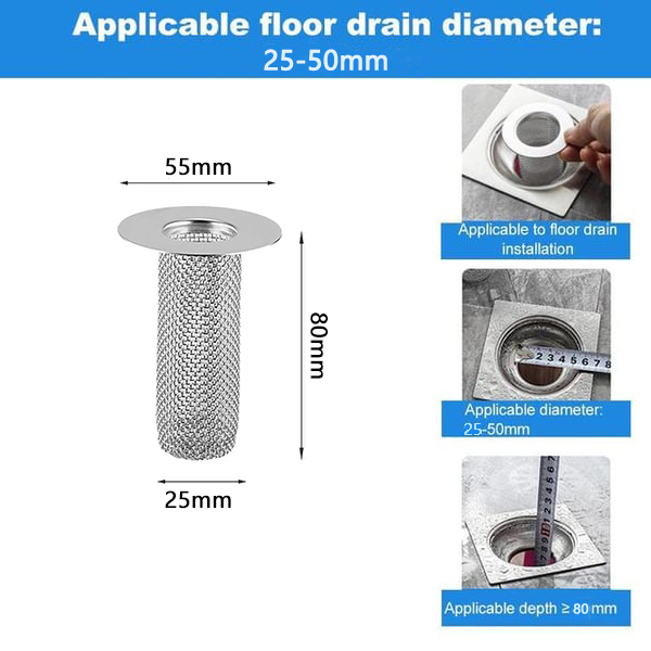 (🌲Early Christmas Sale- SAVE 49% OFF)Mesh Stainless Steel Floor Drain Strainer-⏰BUY 4 GET 2 FREE