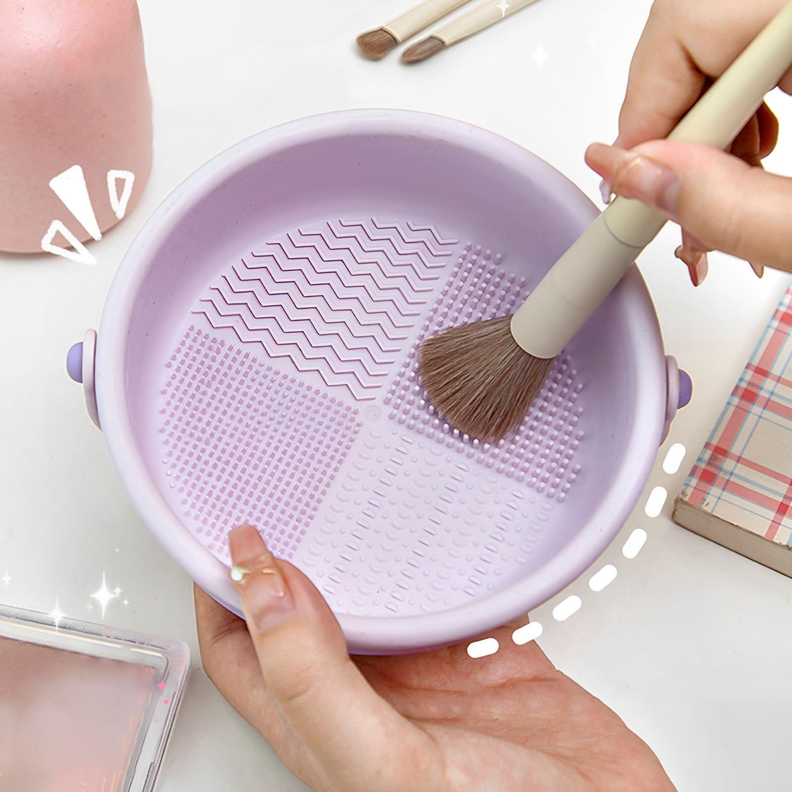 3 In 1 Makeup Brush Cleaning Mat Brush Rack - Buy 2 Free Shipping