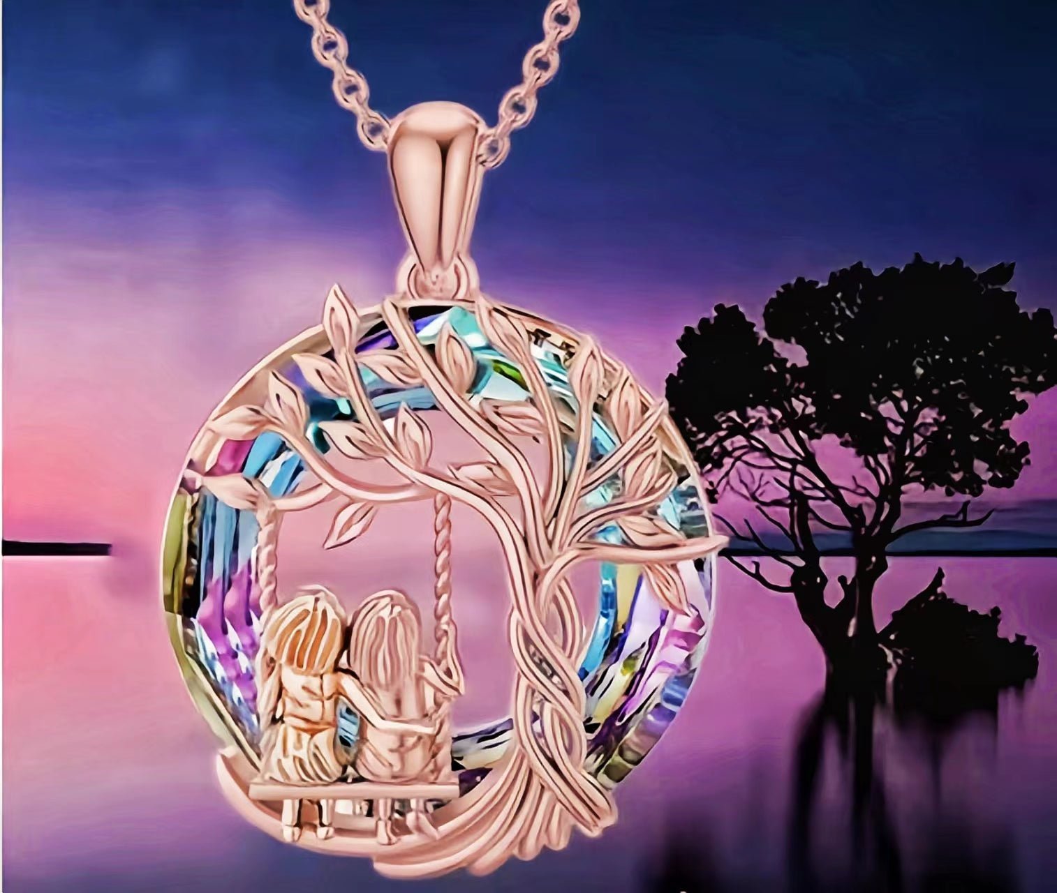 Last Day 50% OFF--🎁925 Sterling Silver Tree of Life Sisters Necklace