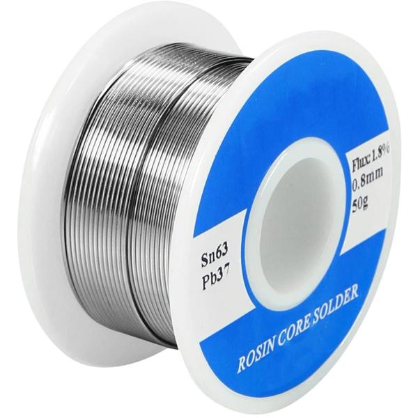 63-37 Tin Lead Rosin Core Solder Wire for Electrical Soldering (0.8mm 50g)