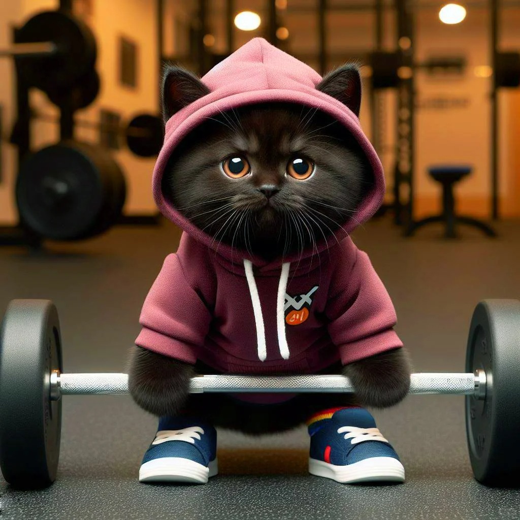 Cute Fitness Cat Sculpture - Catataus