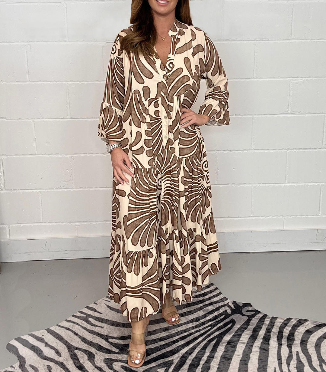 👗Printed Button Up Maxi Dress-Fits all sizes 🌞Summer Sale 50% OFF