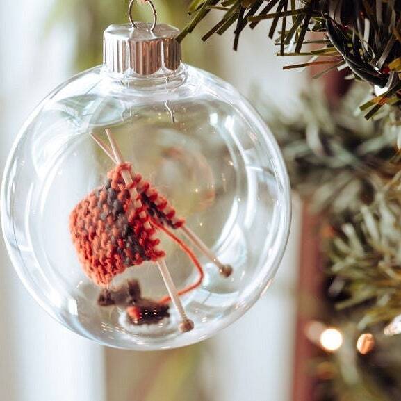 Knitting Christmas Ornament, Knit Gift, Holiday Decor, Knitters Gift