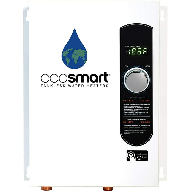 EcoSmart ECO Electric Tankless Water Heater, 18 KW at 240 Volts with Patented Self Modulating Technology