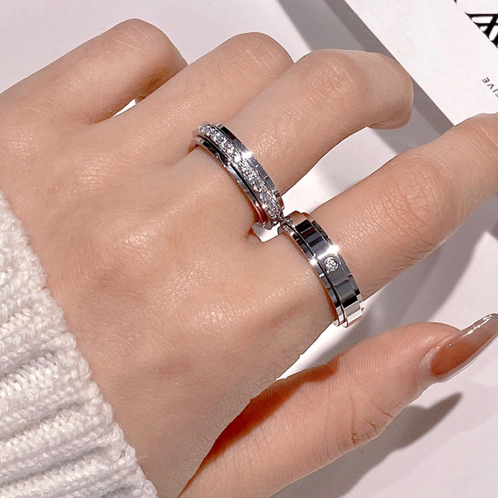 Diamond Spinner Ring - Stress Relief Lucky Rings / Couple Rings