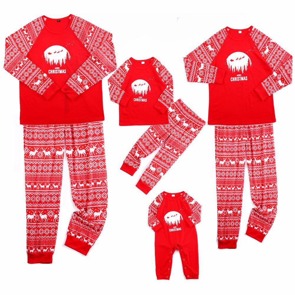 Christmas Elk Series Comfy Red Family Christmas Pajamas