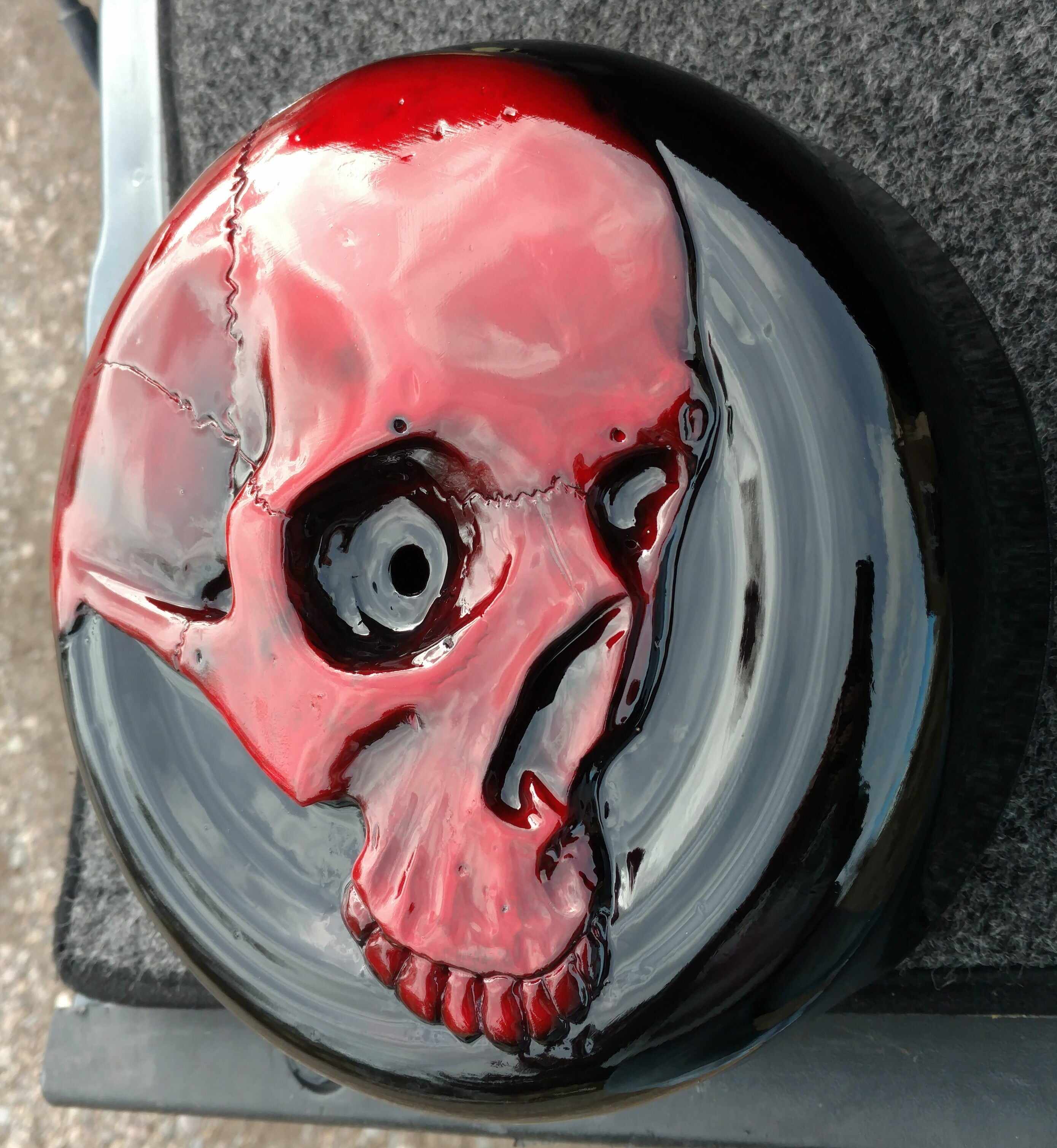 Harley Motorcycle Harley Scarlet Red Harley-davidson Skull Air Cleaner