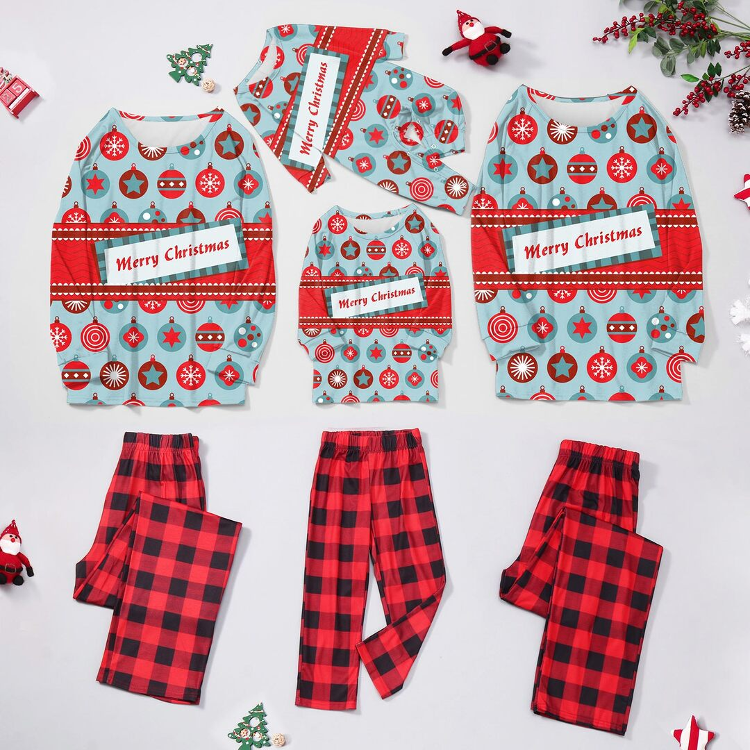 Christmas Letter Printing Family Matching Pajamas Sets