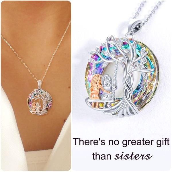 Last Day 50% OFF--🎁925 Sterling Silver Tree of Life Sisters Necklace