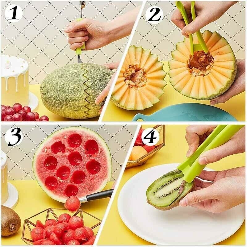 (Summer Hot Sale 50% OFF)4 in 1 Stainless Steel Fruit Tool Set-Buy3 Free Shipping