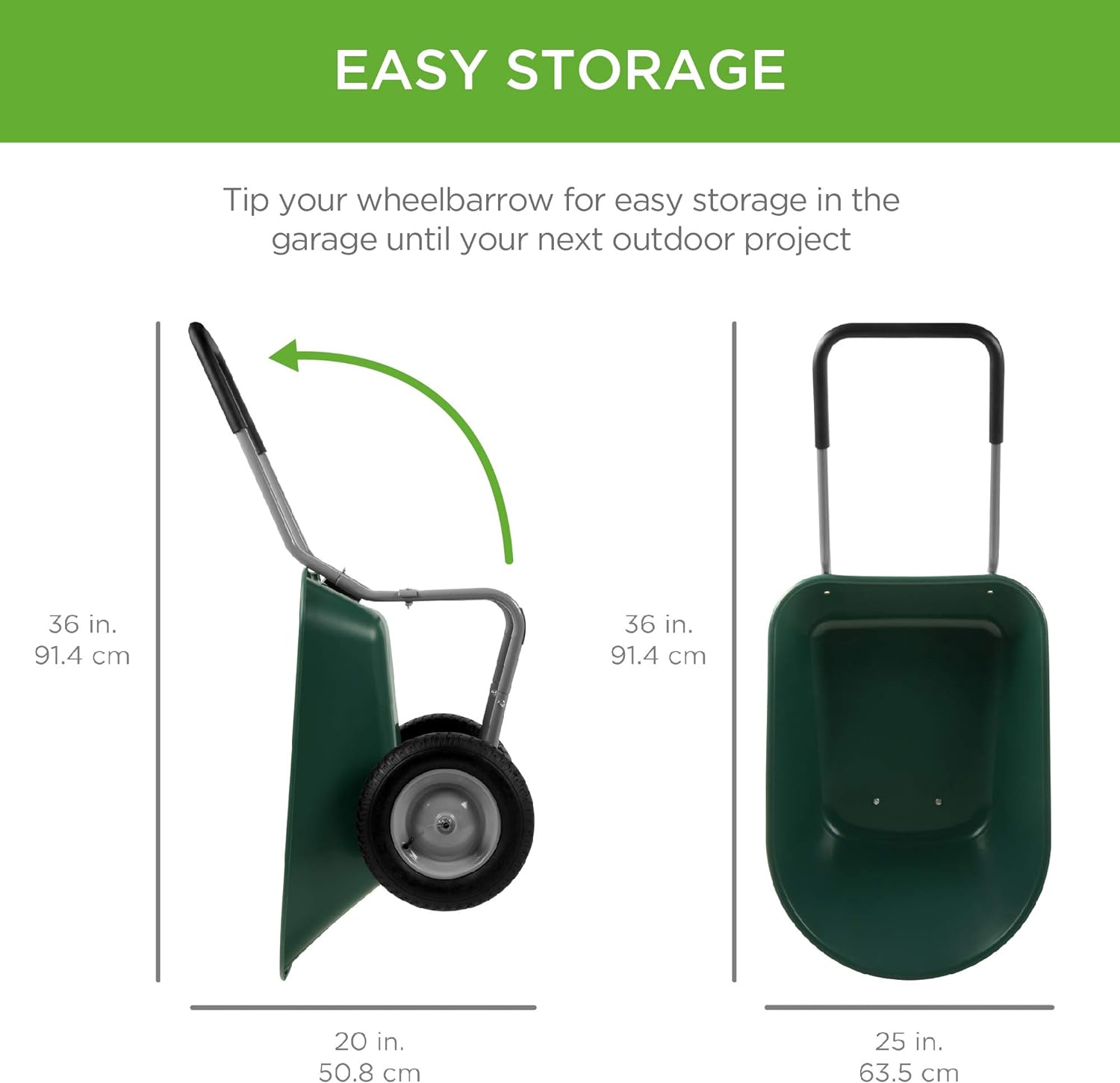 Best Choice Products Dual Wheel Home Utility Yard Wheelbarrow Garden Cart