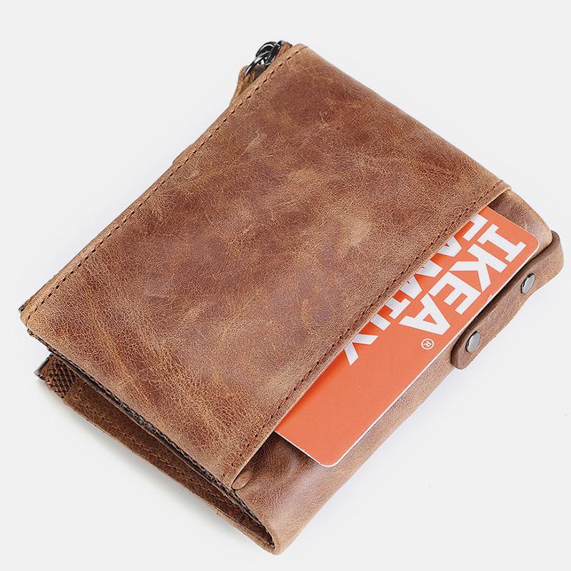 RFID Blocking Wallet Small Vintage Crazy Short Purse Bifold