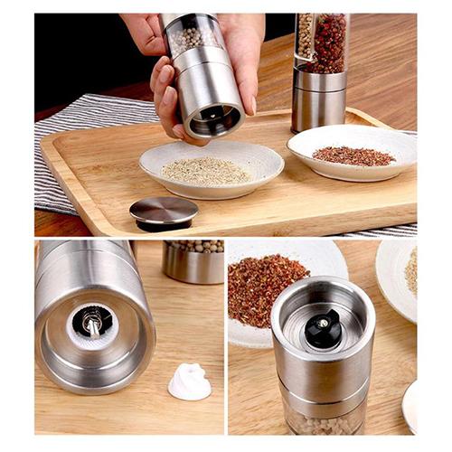 Thumb push one-handed pepper grinder