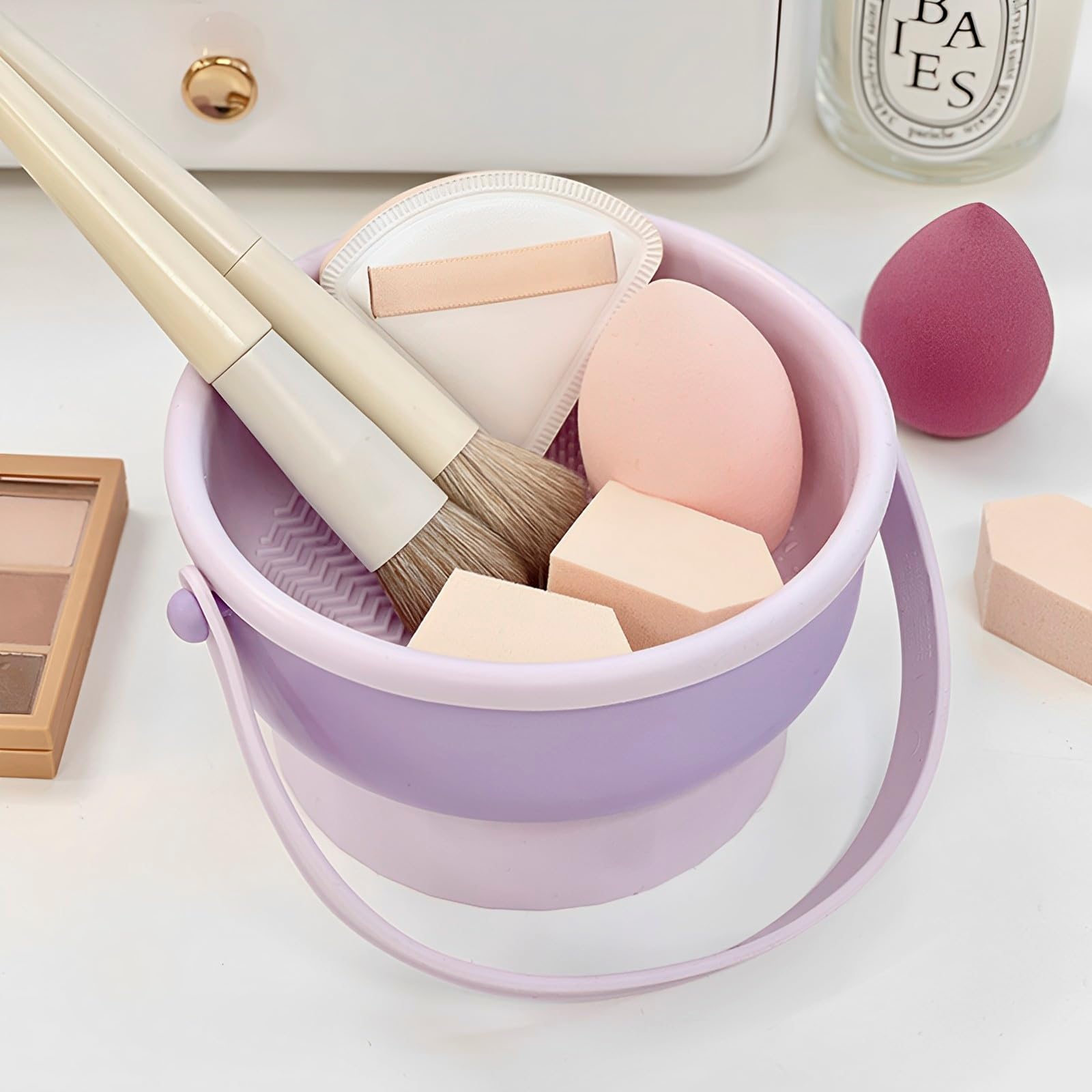 3 In 1 Makeup Brush Cleaning Mat Brush Rack - Buy 2 Free Shipping