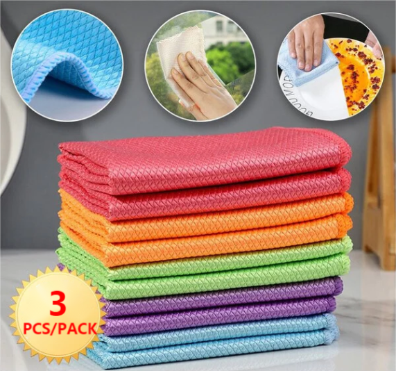 (🎉Mother's Day Pre-Sale 50%OFF) Miracle Cleaning Cloths(3 pcs/pack)-Reusable(BUY 2 Packs GET 1 Pack FREE NOW!)