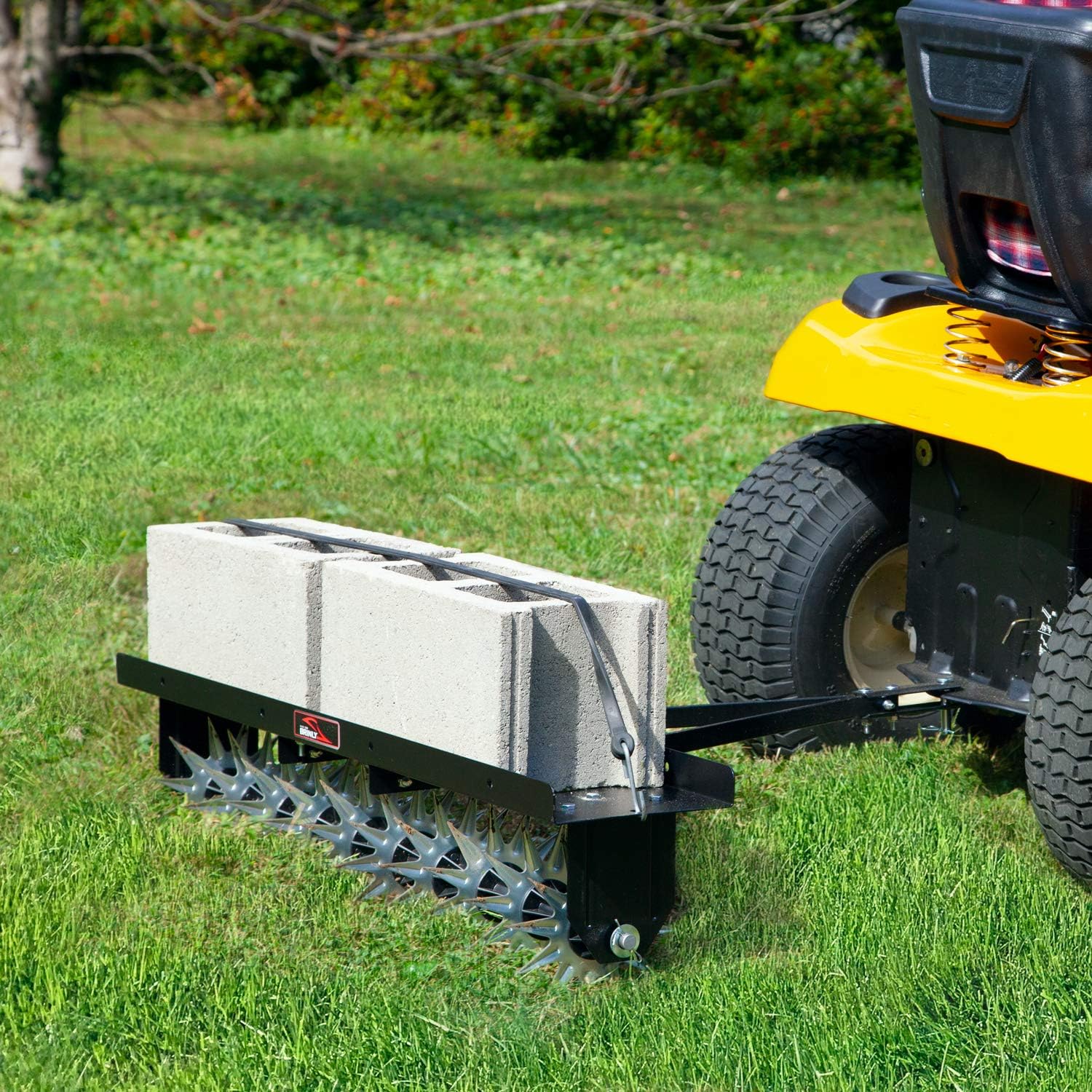 Brinly Tow Behind Spike Aerator with Double Tow Bar 40