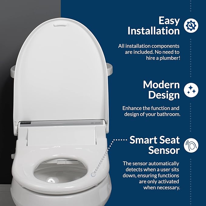Bio Bidet Bliss Elongated White Smart Toilet Seat