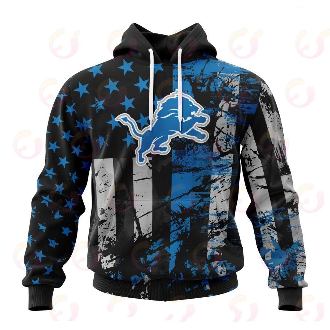 DETROIT LIONS 3D HOODIE JERSEY FOR AMERICA