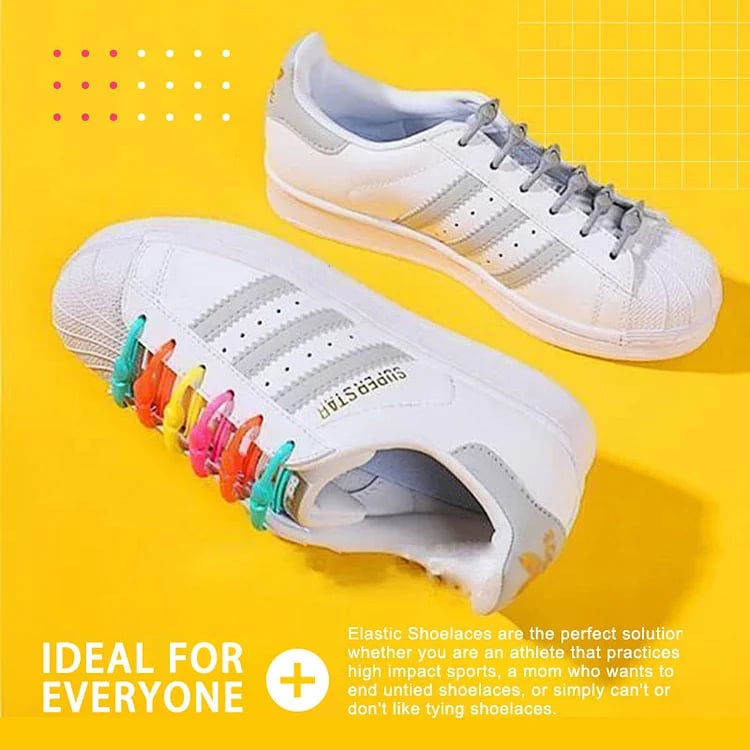 (Last Day Promotion-SAVE 50% OFF) Multicolor Lazy Elastic Shoelaces (Set of 12 fits one pair of shoes) - BUY 5 PAIR FREE SHIPPING