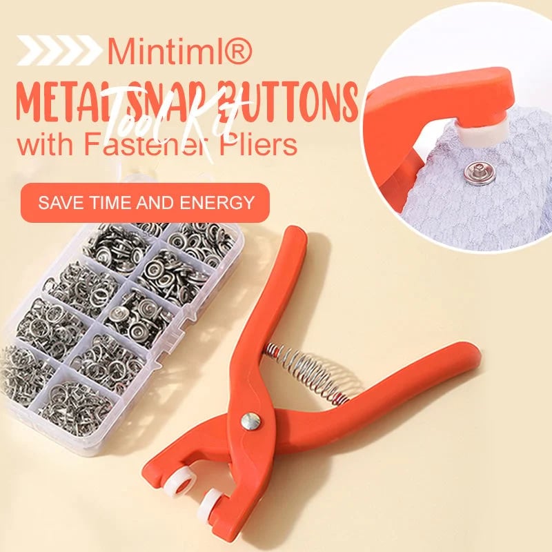 ⏰Last Day Promotion 50% OFF - Metal Snap Buttons with Fastener Pliers Tool Kit