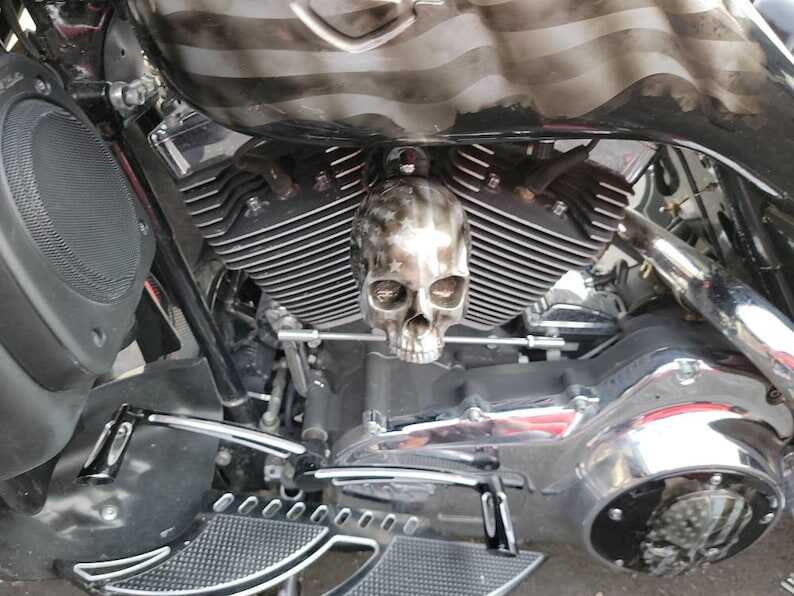 Custom Side-mounted Horn Cover With 3D Skull With American Flag