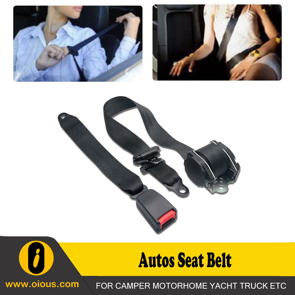 Universal 3 Point Inertia Seat Belt Kit Car Truck Adjustable Safety Belts