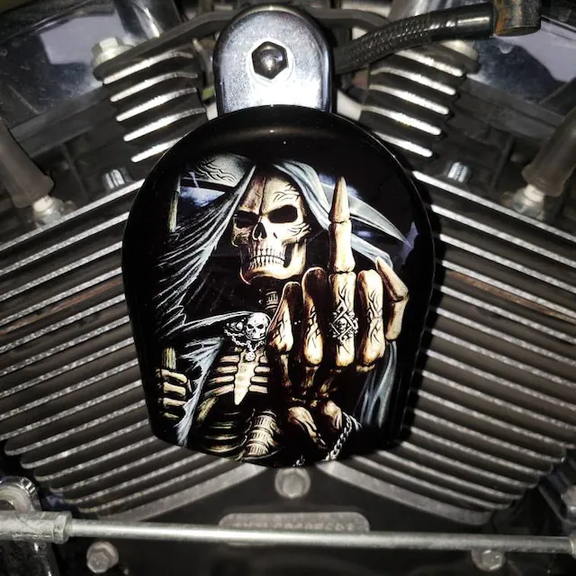 Harley Davidson Skull COWBELL HORN COVER
