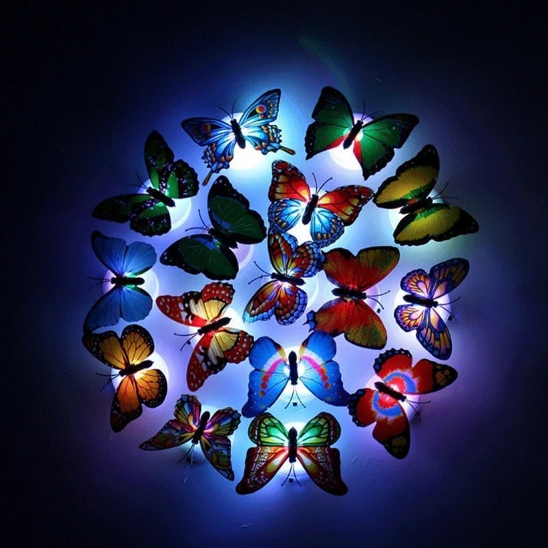 (🌲Early Christmas Sale- SAVE 49% OFF)3D LED Butterfly Decoration Night Light(4 Pcs/Set)-BUY 4 SETS GET 3 SETS FREE & FREESHIPPING