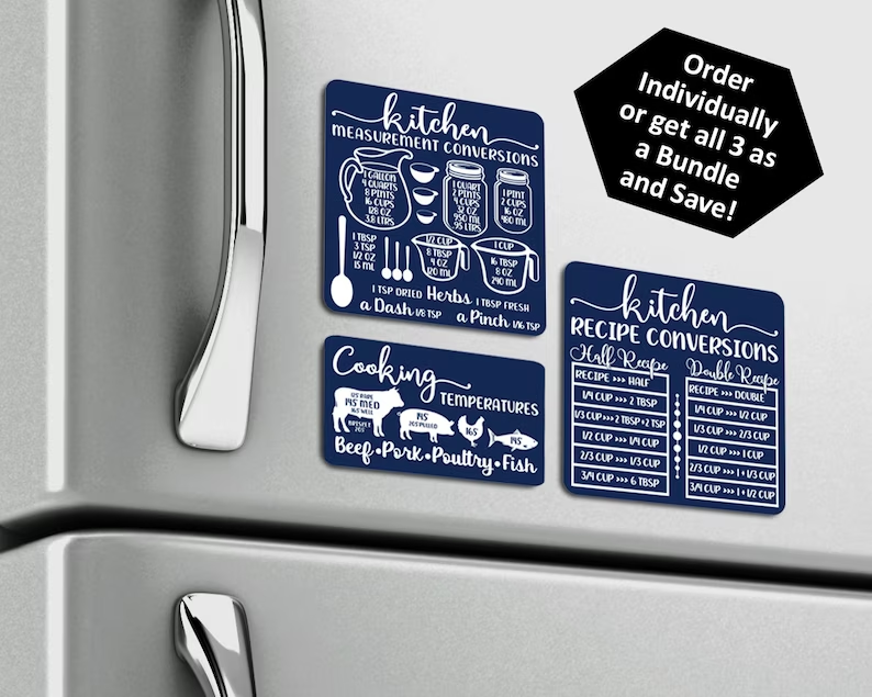 Refrigerator Magnet - Kitchen Measurement & Recipe Conversions