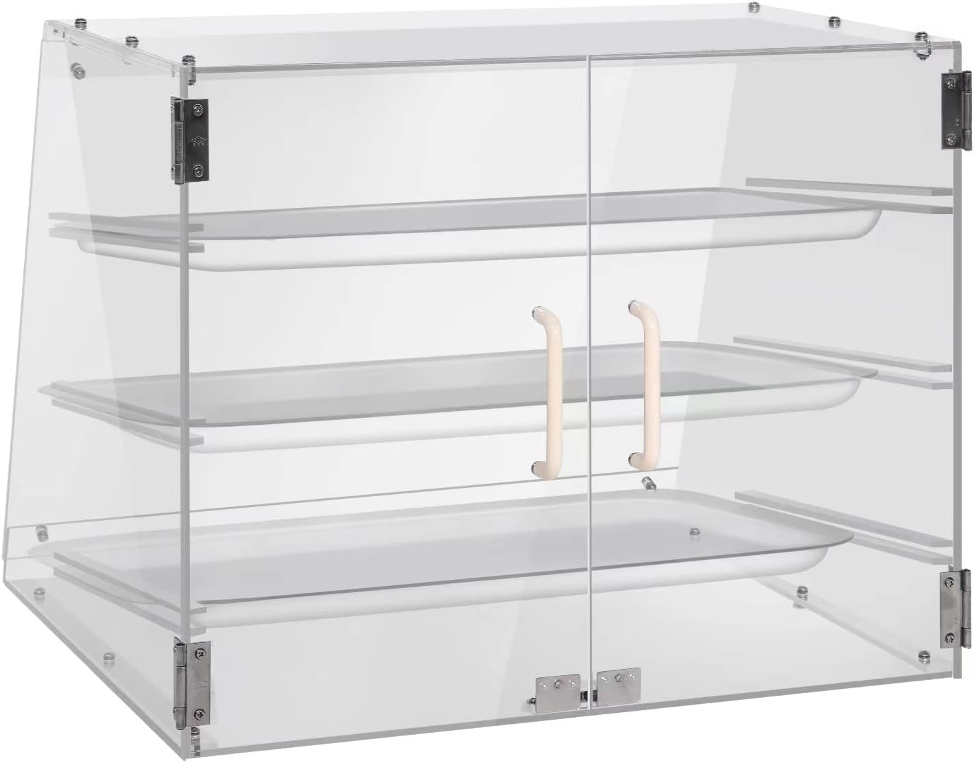 YBSVO 3 Tray Commercial Countertop Bakery Display Case with Rear Doors
