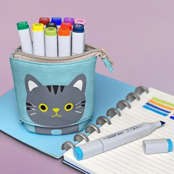 Kawaii Cat Sliding Pencil Bag