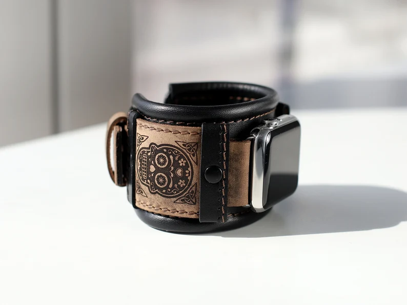 Skull Leather Watch band for Apple Watch