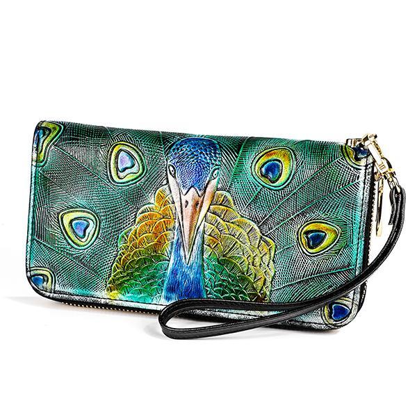 RFID Genuine Leather Large Capacity Printing Wallet
