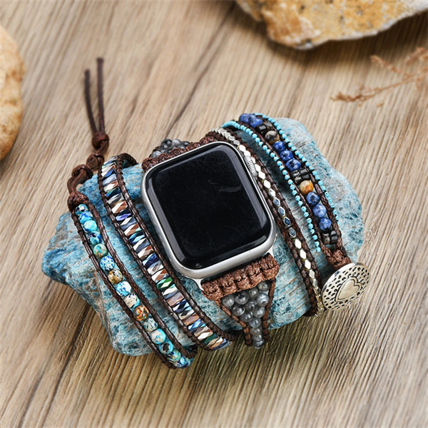 Natural Gemstone Apple Watch Band - Boho Gifts for Men Women